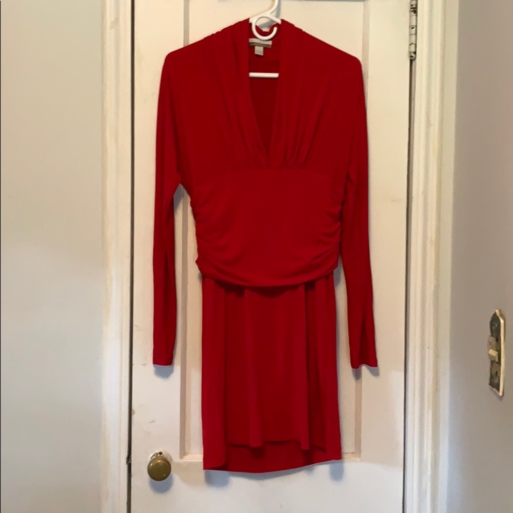 Red dress.